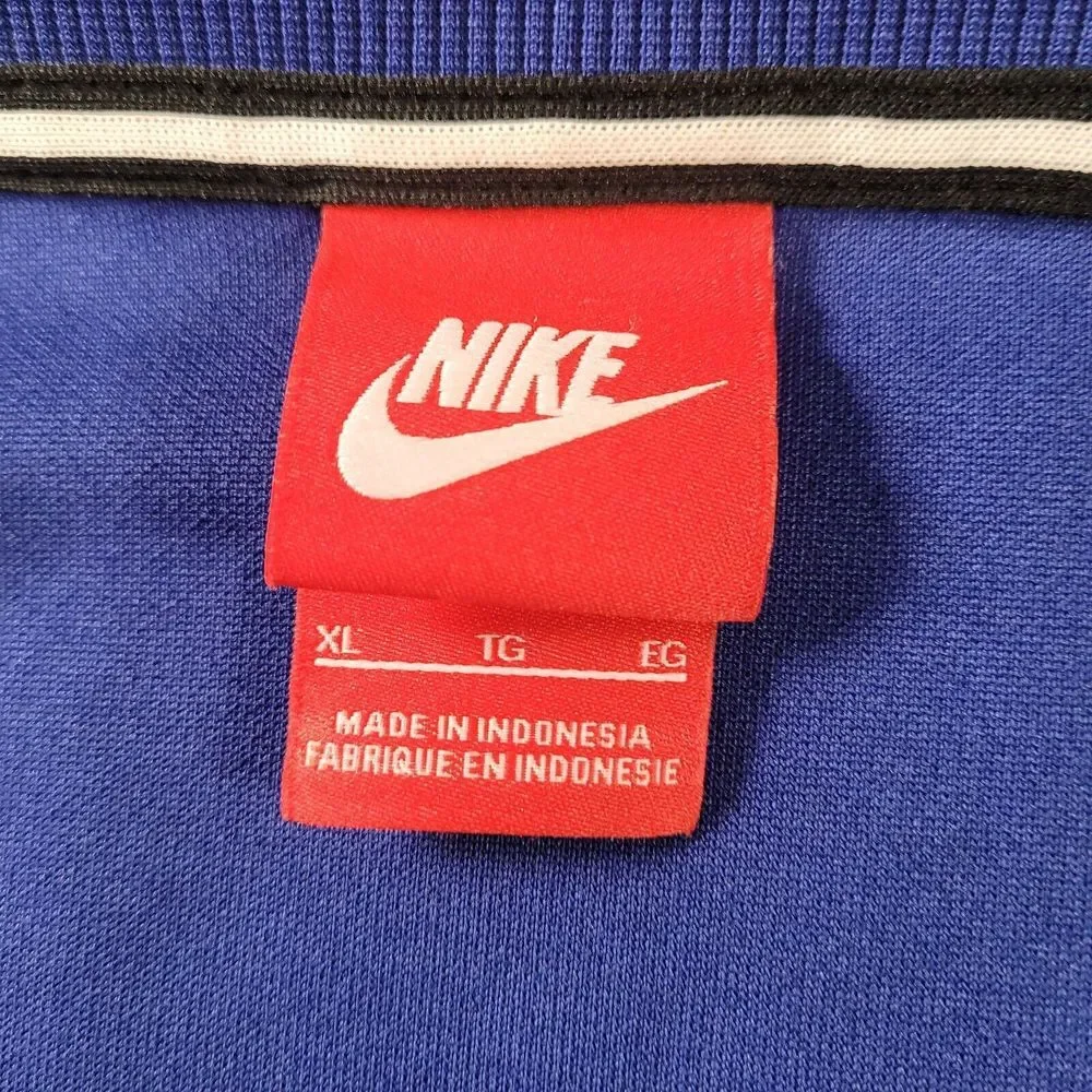 Nike Vintage 90s Sweater Womens Medium Blue Pink Center Swoosh Pullover Crewneck